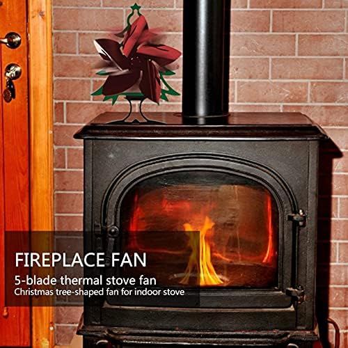  JIU SI Heat Powered Wood Stove Fan 4 Blade Upgrade, Economic Friendly Fireplace Fan, Stove Fan for Wood/Log/Gas/Pellet Burning Stove (Color : B)