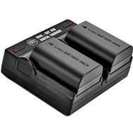 BM Premium BM 2-Pack of LP-E6N Batteries and Dual Battery Charger for Canon EOS R, EOS R5, EOS 90D, EOS 60D, EOS 70D, EOS 80D, EOS 5D II, 5D III, 5D IV, EOS 6D, EOS 6D II, EOS 7D, EOS 7D II,