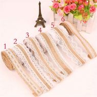 Brand: LucaSng LucaSng 6 Rolls Natural Jute Ribbon Lace Hessian Hessian Ribbon with White Vintage Lace Craft Hessian for DIY Crafts Christmas Decoration Wedding Party Decoration Home Decor
