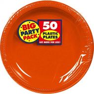 Amscan Big Party Pack Plastic Plates | 7 | Orange Peel | Pack of 50 | Party Supply