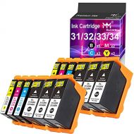 MM MUCH & MORE (12 Pack, 6 x Black, 2 x Cyan, 2 x Yellow, 2 x Magenta) Compatible Dell Series 31 32 33 34 Ink Cartridges 31/32/33/34 to use in Dell V525W V725W All in One Wireless Inkjet Printer,