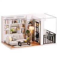SPILAY DIY Dollhouse Miniature with Wooden Furniture,Handmade Home Craft Mini Model Kit with Cover & LED,1:32 3D Creative Doll House for Adult Teenager Gift (QT005)
