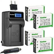 Kastar 4-Pack Battery + LCD AC Charger Compatible with Fujifilm NP-85 FNP-85 Sony NP-170 Toshiba PA3985 PA3985U-1BRS Ordro 084-07042L-062 084-07042L-075 Battery Fuji BC-85 BC-85A S