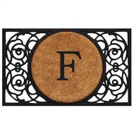 Calloway Mills Home & More 180031830F Armada Circle Doormat, 18 x 30 x 1, Monogrammed Letter F, Natural/Black