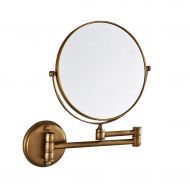 BYCDD Makeup Mirror Wall Mounted, Folding Extendable Double Sided Bathroom Vanity Beauty Mirror,Bronze_8 inch