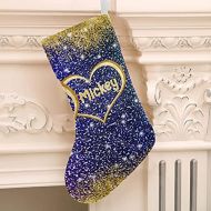 XOZOTY Personalized Christmas Stocking Purple Valentine Custom Name Socks Xmas Tree Fireplace Hanging Party Decor Gift 17.52 x 7.87 Inch