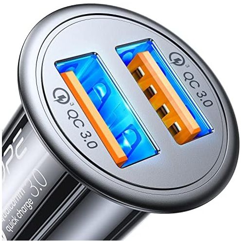  [아마존베스트]AINOPE USB Car Charger, [Dual QC3.0 Port] 36W/6A [All Metal] Fast Car Charger Adapter Mini Cigarette Lighter Usb Charger Quick Charge Compatible with iPhone 11 pro/11/ x/8, Note 9/