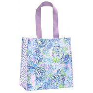 Lilly Pulitzer Purple/Blue Market Shopper Bag, Reusable Grocery Tote with Comfortable Shoulder Straps, Shell of a Party