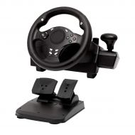 Racing Wheel,Feedback Driving Force Racing Wheel with Responsive Pedals for PS4,PS3,PC,X-one,X-360,Switch,Android