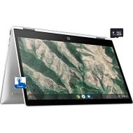 2021 Newest HP X360 2-in-1 Chromebook 14 HD Touchscreen Laptop Intel Celeron N4000 Dual Core Intel UHD Graphics 600 4GB DDR4 RAM 32GB eMMC USB Typc-C B&O Play Ceramic White w/ RE 3