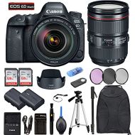 Canon Intl. Canon EOS 6D Mark II DSLR Camera with EF24-105mm f/4L II USM Lense Bundle, Starter Kit, Accessories (256Gb Memory Card, Extra Battery, Backpack, Tripod, Travel Charger and More)
