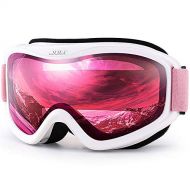 WYWY Snowboard Goggles Brand Professional Ski Goggles Double Layers Lens Anti-fog UV400 Ski Glasses Skiing Men Women Snow Goggles Ski Goggles (Color : C10 Vermillion Pink)