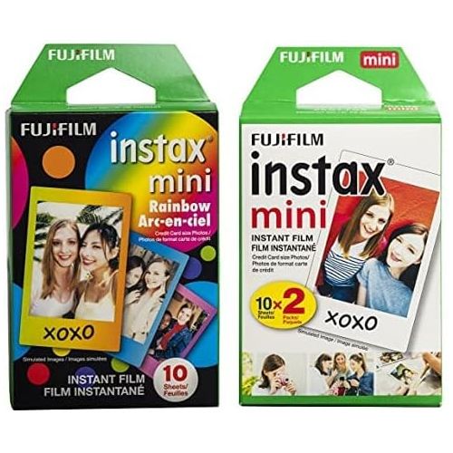 후지필름 [아마존베스트]Fujifilm INSTAX Mini Instant Film (Rainbow + White Twin Pack)