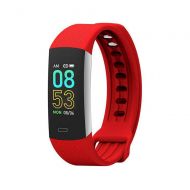 FOHKJMML Waterproof Health Tracker, Fitness Tracker Color Screen Sports Smart Watch, Activity Tracker with Heart Rate Blood Pressure, Red (Color : -, Size : -)