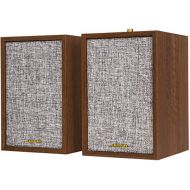 Crosley S200A-WA 4 Active Powered Bluetooth Stereo Speakers with Optical, USB, and Aux Connections, Walnut