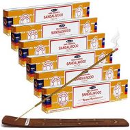 인센스스틱 TRUMIRI Incense Stick Holder Bundle with Satya Nag Champa Sandalwood 15g Incense Sticks - Pack of 6 (Approx 90 Sticks)