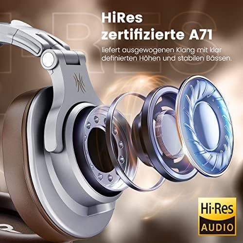  [아마존베스트]OneOdio Over Ear DJ Headphones with Share Port 6.35 mm & 3.5 Jack Closed HiFi Headphones with Cable Adapter Free Wired Headphone Studio Headphones for AMP Recording Monitoring