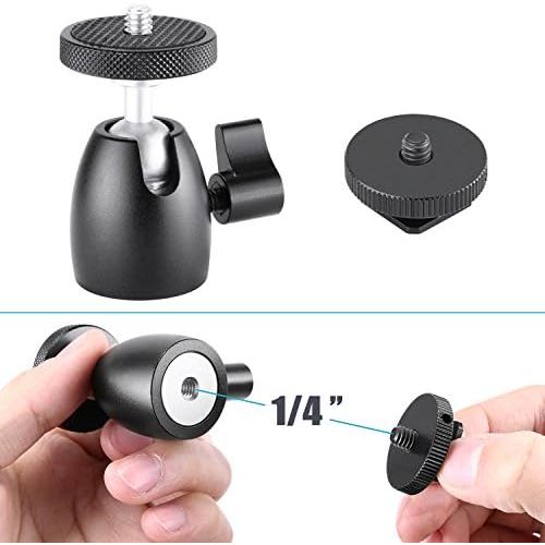 니워 [아마존베스트]Neewer 2pcs 1/4 Screw Tripod Mini Ball Head Hot Shoe Adapter Camera Cradle for HTC Vive VR Base Station LED Ring Light Camera Camcorder
