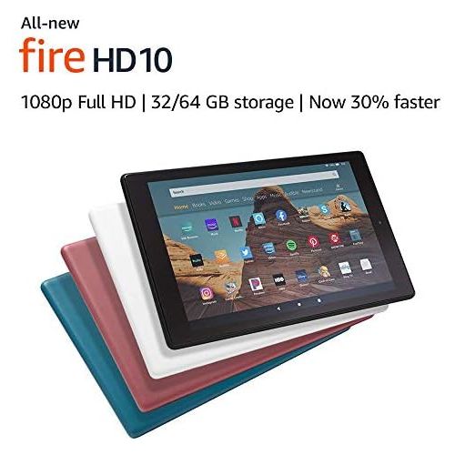  Amazon Certified Refurbished Fire HD 10 Tablet (10.1 1080p full HD display, 64 GB)  Black