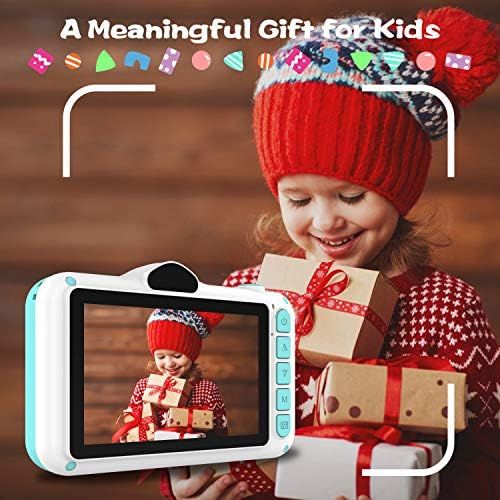  WOWGO Kids Digital Camera - 12MP Childrens Selfie Camera with 3.5 Inches Large Screen for Boys and Girls,1080P Rechargeable Electronic Camera with 32GB TF Card