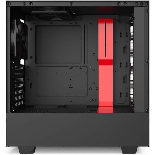  [아마존베스트]NZXT H510 - CA-H510B-BR - Compact ATX Mid-Tower PC Gaming Case - Front I/O USB Type-C Port - Tempered Glass Side Panel - Cable Management System - Water-Cooling Ready - Black/Red