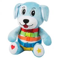 Buckle Toys Buckle Toy - Barkley Dog - Plush Animal Learning Toy - Develop Fine Motor Skills - Counting and Color Recognition