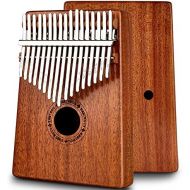 EastRock Kalimba 17 Keys Thumb Piano, Easy to Learn Portable Musical Instrument Gifts for Kids Adult Beginners with Tuning Hammer and Study Instruction（Mahogany）