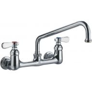 Whitehaus Collection Laundry Whitehaus WHFS9814-12-C Heavy Duty wall mount utility faucet with an extended swivel spout and lever handles-Polished Chrome
