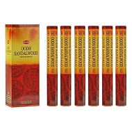 인센스스틱 Dpnamron Oodh Sandalwood - Box of Six 20 Stick Tubes - HEM Incense