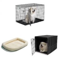 MidWest Homes for Pets 48-Inch Double Door iCrate with Fleece Bed and Cover