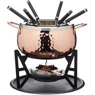 Kitchen Craft Artesa Fondue Set Hand Hammered Copper Stainless Steel for 6 People