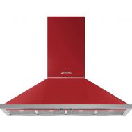 Smeg Portofino Series 48-Inch Pro Style Wall Mount Chimney Ducted 600 CFM Hood with Recirculating Option & Led Lights (Black)