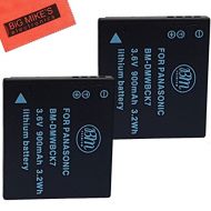BIG MIKES ELECTRONICS Pack of 2 DMW-BCK7 Batteries for Panasonic Lumix DMC-FH25, FH27, FP5, FP7, FS16, FS18, FS22, FS35, FS37, DMC-S1, DMC-S2, DMC-S3, DMC-SZ1, DMC-SZ5, DMC-SZ7, DMC-TS20, DMC-TS25, DMC-
