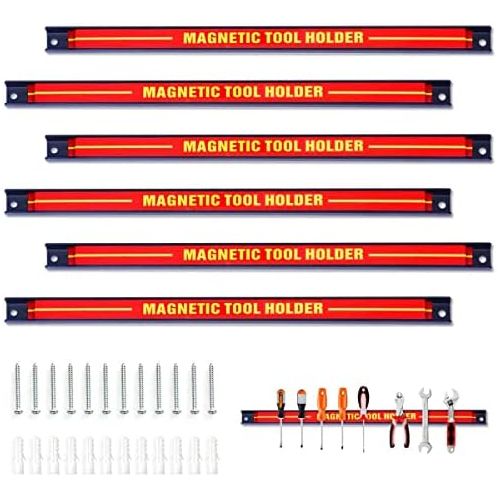 자이언텍스 [아마존베스트]Giantex 6 x Magnetic Strip Set, 46 cm Magnetic Tool Bar, Tool Holder, Magnetic Tool Holder, 10 kg Load Capacity