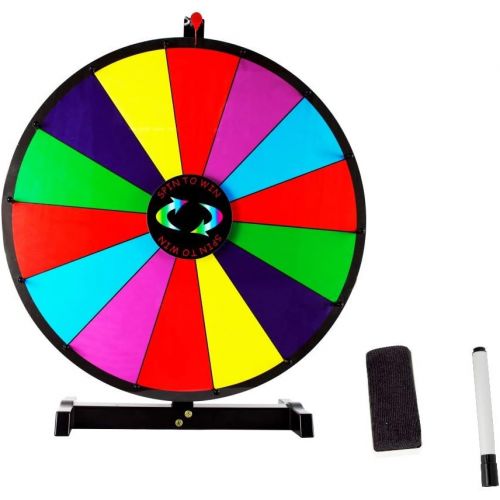  PASA Tabletop Prize Wheel Spinning Win The Fortune Spin Game 14 Slots Color Dry Erase Game Spinner Wheel Easy to Clean