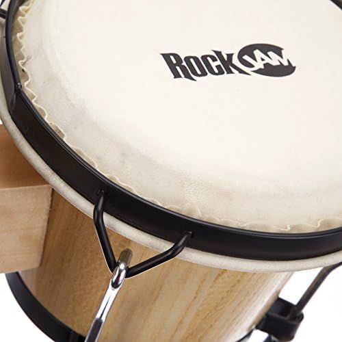  [아마존베스트]RockJam Technote 7 inch and 8 inch Bongo Set - Natural Wood
