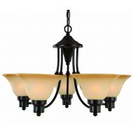 Hardware House Bristol Series 5 Light Oil Rubbed Bronze 24 Inch by 15 Inch Chandelier Ceiling Lighting Fixture : 16-8885
