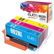 ejet 902XL Compatible Ink Cartridge Replacement for HP 902 902XL Ink Cartridge(Newest Chip) Work with Officejet Pro 6968 6978 6962 6958 6954 6960 Printer Tray(1 Yellow 1 Magenta 1