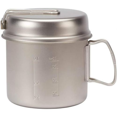  Snow Peak Trek 1400 Camping Cook Set - Durable & Ultralight Titanium Pot & Skillet - 2 Pieces