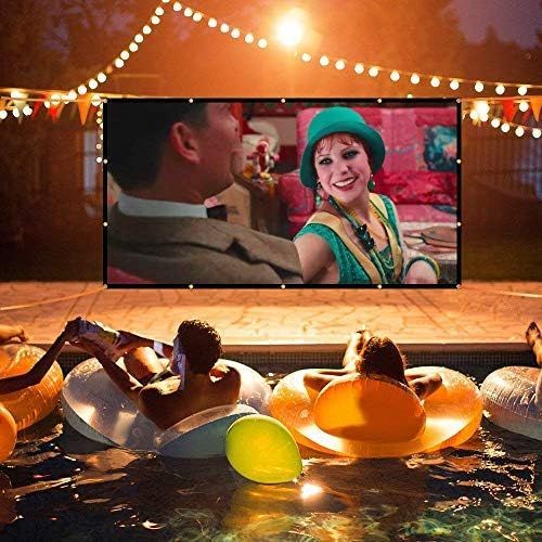  Wsky Projector Screen, 120 inch HD Foldable Portable Outdoor Projection Screen, Anti-Crease 16:9 Movie Screen for Video Projector Best Home Theater Movie Party Class (Black)