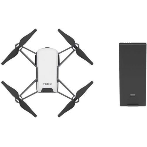 디제이아이 Tello Quadcopter Drone with HD Camera and VR,Powered by DJI Technology and Intel Processor,Coding Education,DIY Accessories,Throw and Fly (with Extra Battery)