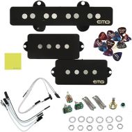 EMG GZR-PJHZ (Geezer Butler) Black Signature PJ Bass Guitar Pickup Set Bundle w/ 12x Fender Guitar Picks, and Liquid Audio Polishing Cloth
