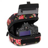 USA GEAR Hard Shell DSLR Camera Case (Floral) with Molded EVA Protection, Quick Access Opening, Padded Interior and Rubber Coated Handle-Compatible with Nikon, Canon, Pentax, Olymp