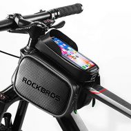 ROCKBROS Bike Bag Waterproof Top Tube Phone Bag Front Frame Mountain Bicycle Touch Screen Cell Phone Holder Pouch Compatible with iPhone X, 8 Plus 7