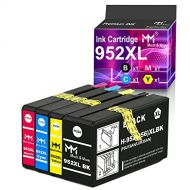 MM MUCH & MORE Compatible Ink Cartridge Replacement for HP 952XL 952 XL High Yield to Used for OfficeJet Pro 8710 8720 7740 8740 7720 8210 8715 8730-New Upgraded Chips (Black, Cyan