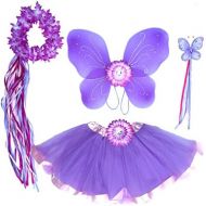 Enchantly Fairy Costume - Fairy Wings for Girls - Butterfly Costume for Girls - 4 Piece Set