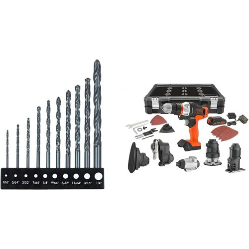  [아마존베스트]BLACK+DECKER 15557 10-Piece Drill Bit Set with BLACK+DECKER BDCDMT1206KITC Matrix 6 Tool Combo Kit with Case