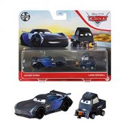 Disney Cars Toys and Pixar Cars 3, Jackson Storm & Laura Spinwell 2 Pack, 1:55 Scale Die Cast Fan Favorite Character Vehicles for Racing and Storytelling Fun, Gift for Kids Age 3 a