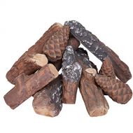 GASPRO 10 Piece Gas Fireplace Logs, Small Size Ceramic Fireplace Logs for All Types Fireplace and Fire Pit - Gas, Insert, Ventless, Vented, Electric