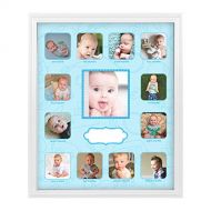 Comfecto My First Year Picture Frame Moments Keepsake, 12 Month Growth Picture Frame for Baby Boy Girl, Gift for Mom to Be or Expecting Parents, Great Baby Milestone Ideas, 11x13x1 inch, Wh